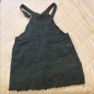Green Corduroy Overall Dress